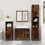vidaXL Wastafelkast 80x33x60 cm bewerkt hout gerookt, Huis en Inrichting, Verzenden, Nieuw