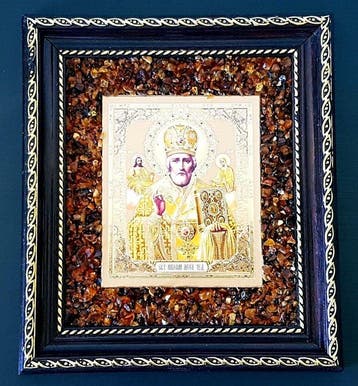 Barnsteen - Unique Amber picture icon Wall decoration - Home