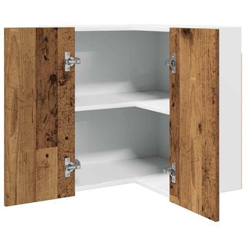 vidaXL Hanghoekkast Lyon 57x57x60 cm bewerkt hout oud, Verzenden, Nieuw
