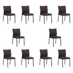 Set van 10 Leren eetkamerstoelen Basic - Toledo Merlin, Ophalen of Verzenden