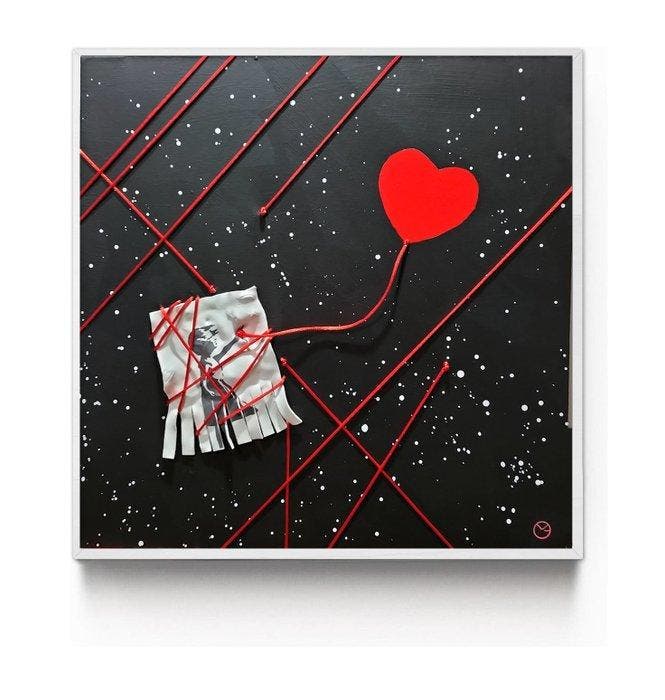 Giò Mondelli - Tribute to Bansky, Antiek en Kunst, Kunst | Schilderijen | Modern