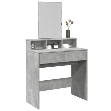 vidaXL Kaptafel met spiegel 80x41x144,5 cm betongrijs, Verzenden