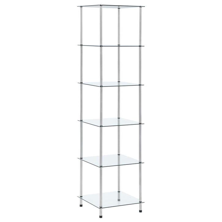 vidaXL Kastje 6-laags 40x40x160 cm gehard glas transparant, Huis en Inrichting, Kasten | Boekenkasten, Nieuw, Verzenden