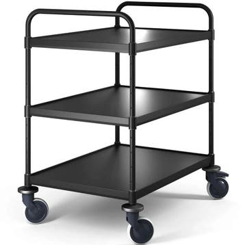 Serveerwagen | VARIOCART | RVS (Zwart) | 3 Niveaus, Verzenden, Nieuw in verpakking