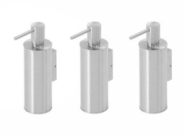 Veiling - 3x Beaux zeepdispenser staand 150ml Ulis geborstel, Huis en Inrichting, Nieuw