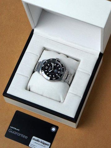 Montblanc - Ice Sea Automatic Date Black 1858 - 129372 -, Handtassen en Accessoires, Horloges | Heren, Nieuw