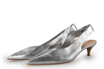Carrano Slingbacks in maat 40 Zilver, Kleding | Dames, Schoenen, Overige kleuren, Verzenden, Zo goed als nieuw, Carrano