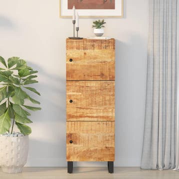 vidaXL Hoge kast met 3 deuren 40x33x110 cm massief mangohout, Verzenden