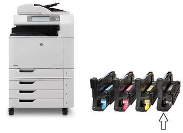 Second Hand HP - Huismerk Drum Zwart CM6040, CM6030, CM6049, Ophalen of Verzenden, Zo goed als nieuw, Toner, Second Hand HP