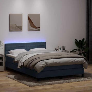 vidaXL Boxspring met matras en LED fluweel donkergrijs, Verzenden, Nieuw