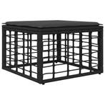 vidaXL Tuin Voetenbank Zwart poly rattan, Verzenden, Nieuw