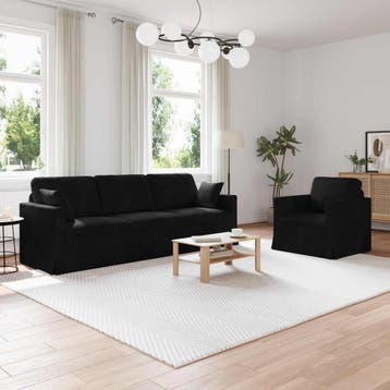 vidaXL bank / zetelstel 2 st Zwart Fluweel, Verzenden