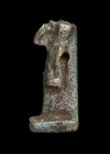 Oude Egypte, late periode Geglazuurd faience Thoth-amulet