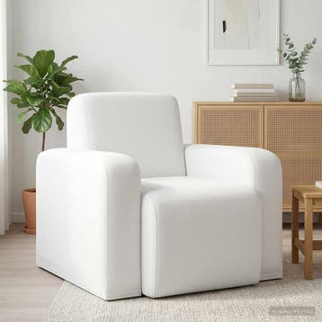 vidaXL Fauteuil Wit Stof, Verzenden, Nieuw