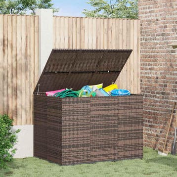 vidaXL Tuinbox 145x100x103 cm polyetheen rattan bruin, Verzenden