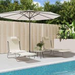 vidaXL Ligbedden 2 st inklapbaar textileen en staal, Tuin en Terras, Verzenden, Nieuw