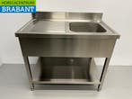 RVS Spoeltafel spoelbak 100 x 60 cm Horeca, Ophalen of Verzenden, Nieuw in verpakking