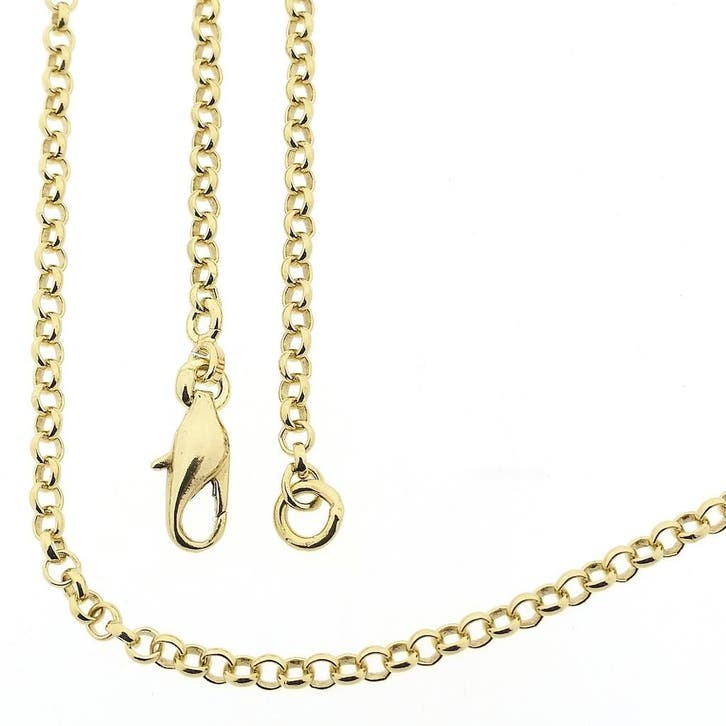 Gouden jasseron schakelketting, Handtassen en Accessoires, Kettingen, Goud, Gebruikt, Goud, Ophalen of Verzenden