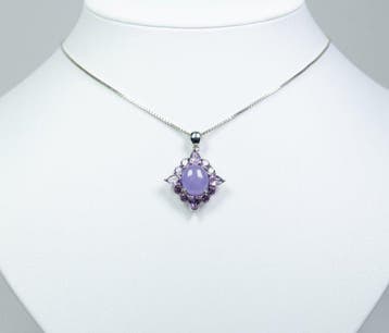 Zonder minimumprijs - Ketting met hanger - 925 zilver - jade
