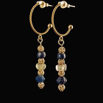 Oud-Romeins Earrings, met Romeinse glasparels