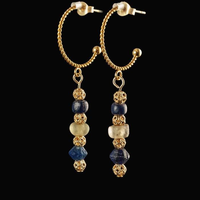 Oud-Romeins Earrings, met Romeinse glasparels, Handtassen en Accessoires, Antieke sieraden