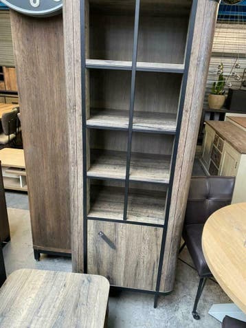 Valero boekenkast, grey (nieuw, outlet), Nieuw, Overige materialen, Met lade(s)