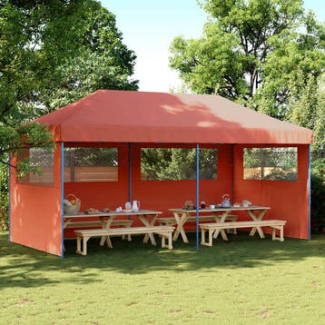 vidaXL Partytent 292 x 580 x 315 cm Terracotta Oxford Stof, Verzenden, Nieuw