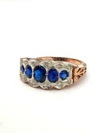 Zonder minimumprijs - Ring - 9 kt. Roségoud, Zilver Spinel -, Nieuw