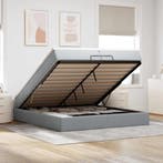 vidaXL Ottoman bed met matrassen 200x200cm stof lichtgrijs, Verzenden