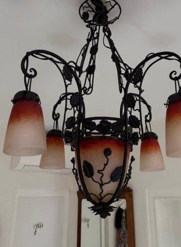 Charles Schneider Signé c.1920 - Grand Lustre Art Déco 5