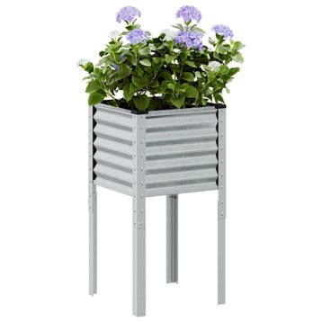 vidaXL Plantenbak 45x45x88 cm gegalvaniseerd staal, Verzenden, Nieuw