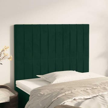 vidaXL Hoofdbord donkergroen 90x5x118/128 cm fluweel, Verzenden, Nieuw
