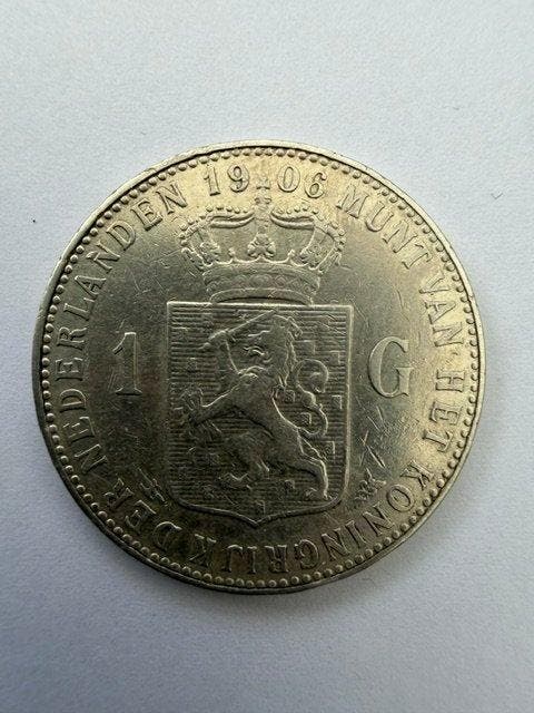 Nederland. Wilhelmina. 1 Gulden 1906, Postzegels en Munten, Munten | Nederland
