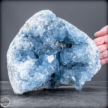Natuurlijke celestiet-druse – Hemelsblauwe schat uit de