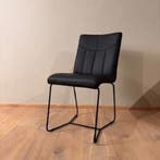 Leren eetkamerstoel Right, Toledo leer Nero - Outlet, Huis en Inrichting, Stoelen, Ophalen of Verzenden, Nieuw, Leer, Eén