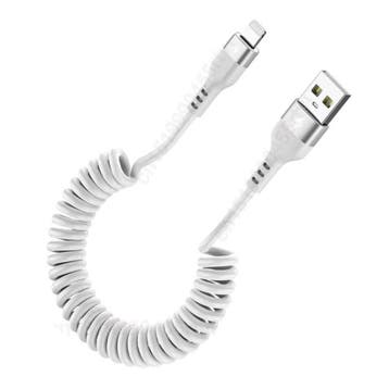 Spiraal Oplaadkabel voor iPhone Lightning - 1 meter - 2.4A, Verzenden
