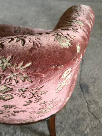 Fauteuil (3) - Chaises tubulaires - Velours, Bois