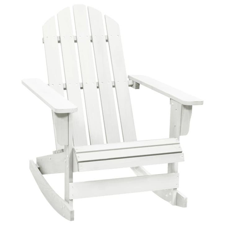 vidaXL Tuinschommelstoel hout wit, Tuin en Terras, Tuinstoelen, Nieuw, Verzenden