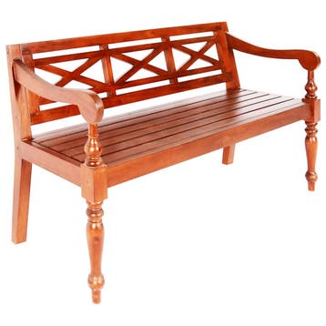 vidaXL Bank Batavia 123 cm massief mahoniehout donkerbruin, Verzenden, Nieuw