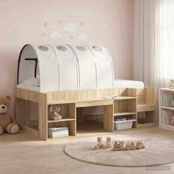 vidaXL Bed tunnel 2 st Wit Polyester, Verzenden