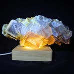 1,224 kg XL fluorite · rose-violet, rétroéclairé – socle