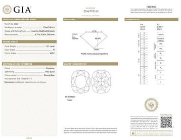 1 pcs Diamant (Naturelle) - 1.21 ct - Coussin - H - VVS2 -, Bijoux, Sacs & Beauté, Pierres précieuses