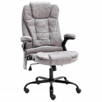 vidaXL Massagekantoorstoel kunstsuède lichtgrijs, Verzenden, Nieuw