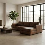 Leren hoekbank Fine - 2 zits + longchair, Huis en Inrichting, Nieuw, Ophalen of Verzenden, Modern, 200 tot 250 cm