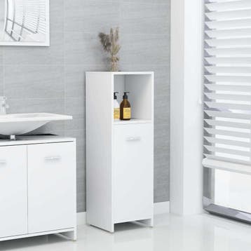 vidaXL Badkamerkast 30x30x95 cm bewerkt hout wit, Verzenden