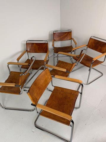Thonet - Mart Stam - Eetkamerstoel (6) - S34 Cantilever -, Antiek en Kunst