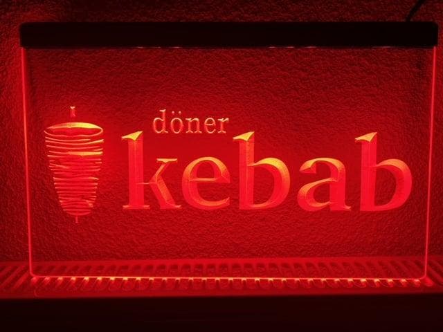 Doner kebab snackbar neon bord lamp LED verlichting reclame, Huis en Inrichting, Lampen | Overige, Nieuw, Verzenden