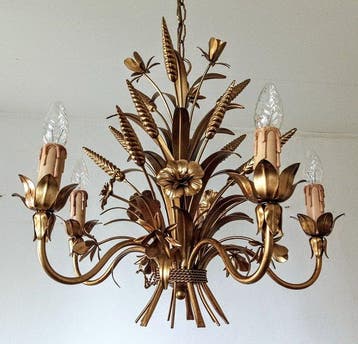 Hans Kögle - Kroonluchter - Zeldzame XL Koren Lamp - Rococo