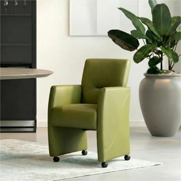 Leren eetkamerstoel Pleasure - Toledo Apple Green (groen) -, Huis en Inrichting, Eigentijds, Modern, Overige kleuren, Nieuw, Leer