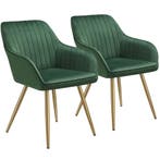 tectake Eetkamerstoel Marilyn, fluweeloptiek, doorgestikt -, Huis en Inrichting, Stoelen, Verzenden, Nieuw